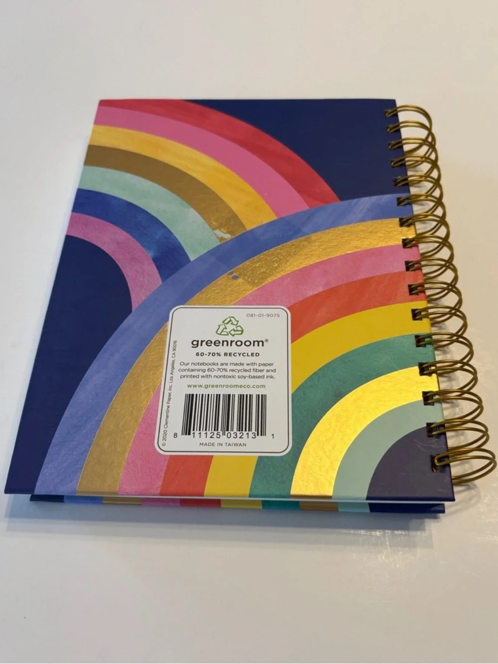 Greenroom Recycled Rainbow Theme Spiral Notebook Bundle of 2